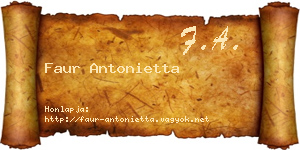 Faur Antonietta névjegykártya